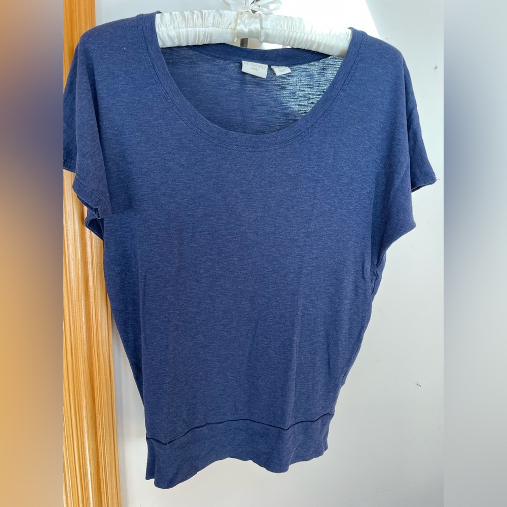 🟣 St. Tropez banded bottom navy blue tshirt